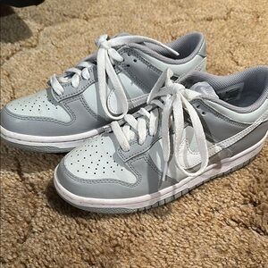 Gray & White Dunks Big Kids 4.5